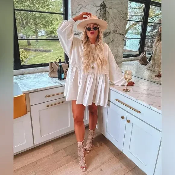 Free People Eleanor Sweatshirt Grey Combo L - Picture 7 of 14